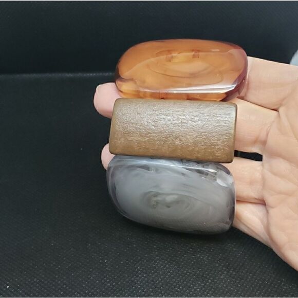 CHUNKY STRETCH Cuff Bracelet Neutrals - Picture 3 of 6